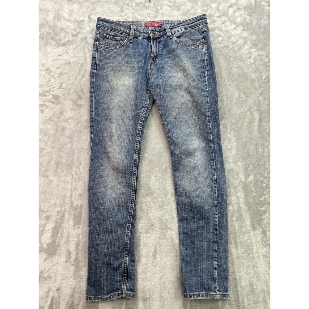 Vintage Levis 518 Jeans Womens 11M Skinny Superlow Low Rise Stretch Y2K Faded